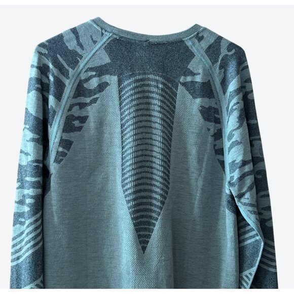 Smartwool Intraknit Men's Crew Neck Merino Wool Blend Sweater Gray Camouflage - Picture 4 of 10